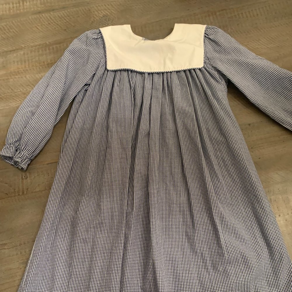 Girls Smocked Gingham Dress with Bib